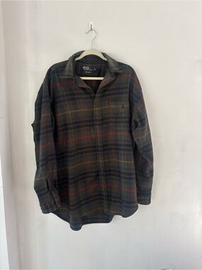 Vintage Ralph Lauren Polo Large 100% Wool Lowell Sport Flannel Light Jacket